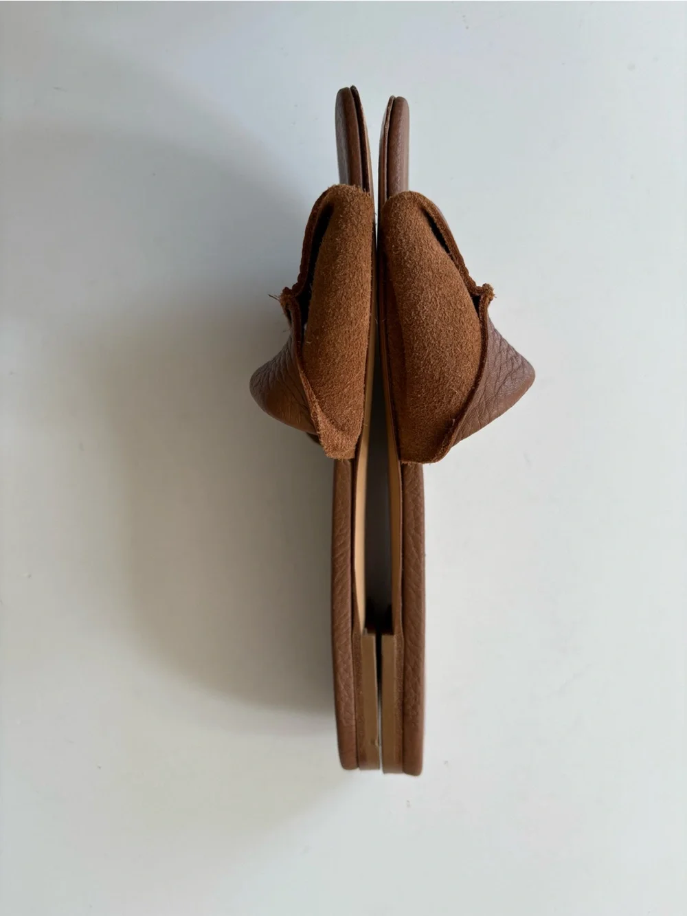 Casadei || Flat Parma Slide Sandals Suede Leather Tan 37 - Picture 4 of 9